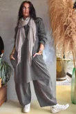 Arbi Needlecord Pop Over Shirt Dress Earth